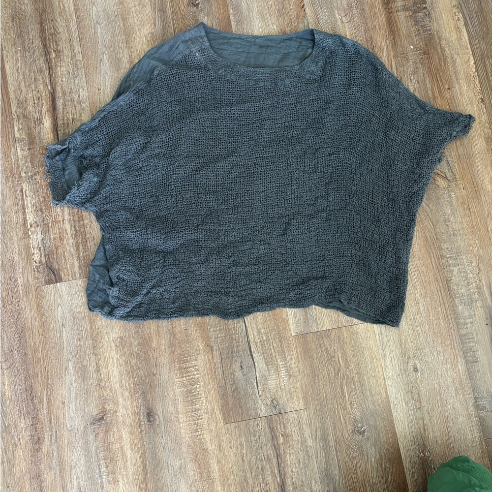 Vintage LA BOTTEGA DI BRUNELLA Women's Gray Textured Top